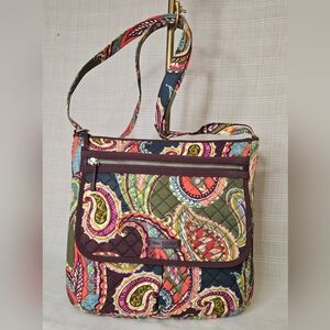 Vera Bradley Triple Zip Hipster Retired Heirloom Paisley Pattern Crossbody‎ EUC!
